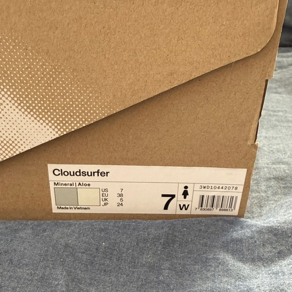 On CloudSurfer Running Women's Light Blue and White Sneakers - Picture 2 of 9